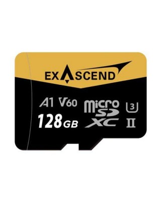 Exascend Catalyst MicroSD Card 128GB with Adapter , UHS-II / V60 / U3 / Class 10, Read:280 MB/s, Write:100 MB/s
