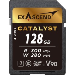 Exascend Catalyst SD Card 128GB, UHS-II / V90 / U3 / Class 10, Read:300 MB/s, Write:280 MB/s