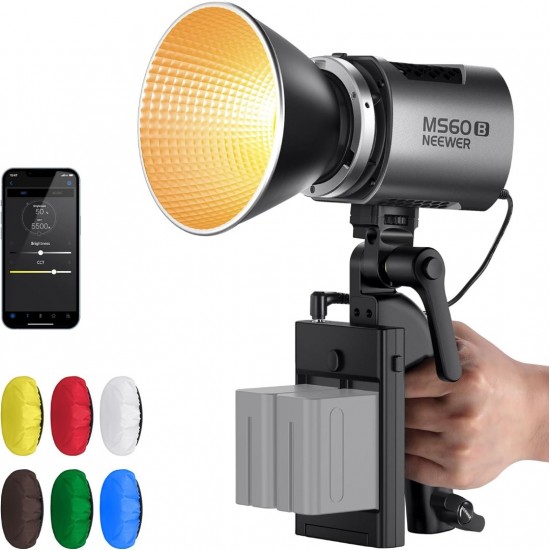 NEEWER MS60B Bi-color LED Video Light Handheld Spotlight