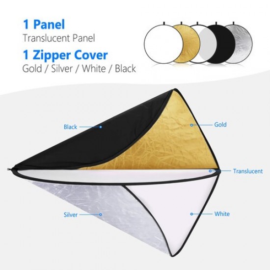 NEEWER 5-in-1 Collapsible Light Reflector '43/110cm