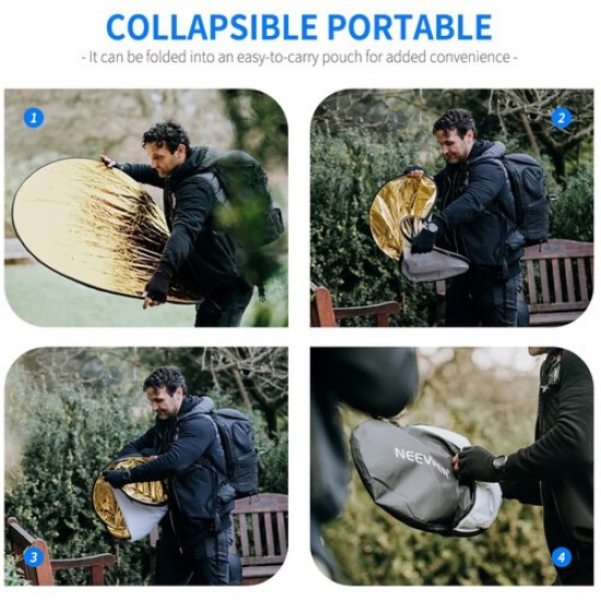 NEEWER 5-in-1 Collapsible Light Reflector '43/110cm