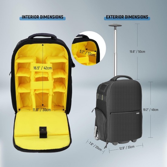 NEEWER NW-8903 49x33x20cm 2-in-1 Trolley Backpack NEEWER NW-8903 49x33x20cm 2-in-1 Trolley Backpack