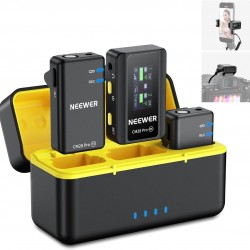 NEEWER CM28 PRO Wireless Lavalier Lapel Microphone System with Charging Case