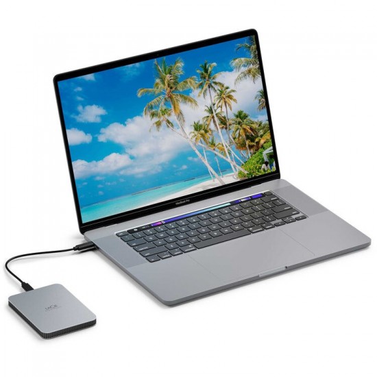 LaCie 2TB USB 3.2 Gen 1 Type-C Mobile Drive - Moon Silver