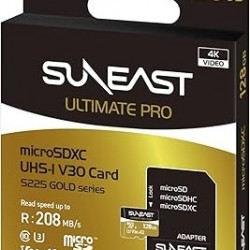 Suneast Ultimate Pro 128gb microSDXC UHS-I V30 CardUp to 208MB/s Read Speed – S225