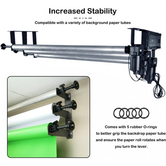 Electric Studio Roller Backdrop Wall Mount System,Aluminum Cross Bar