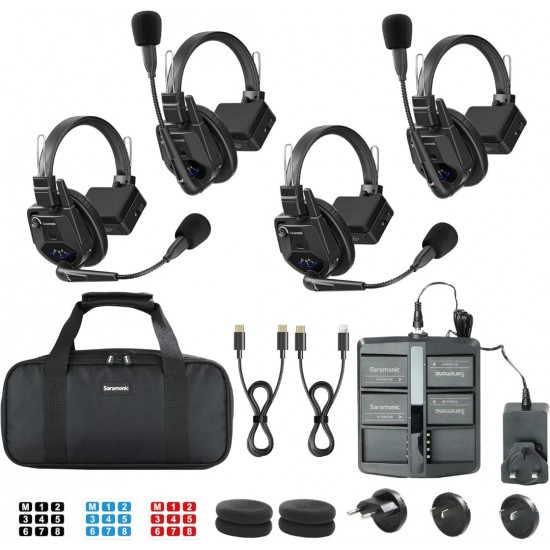 Saramonic WiTalk9 SE-4S 4-Person Full-Duplex Wireless Intercom System (2.4 GHz)